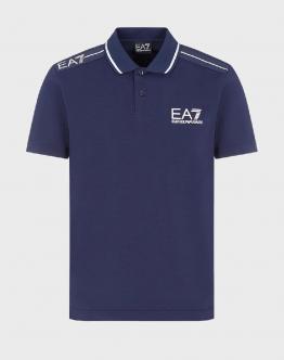 EA7 Polo Tennis Pro in Cotone Stretch - Blu